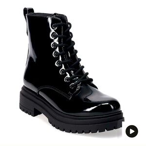 Black Patent Leather Women's Boots